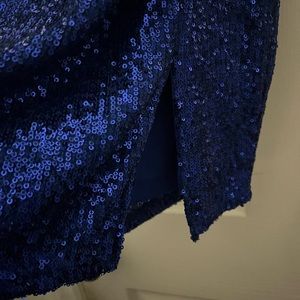 blue sequin homecoming dress with slit
